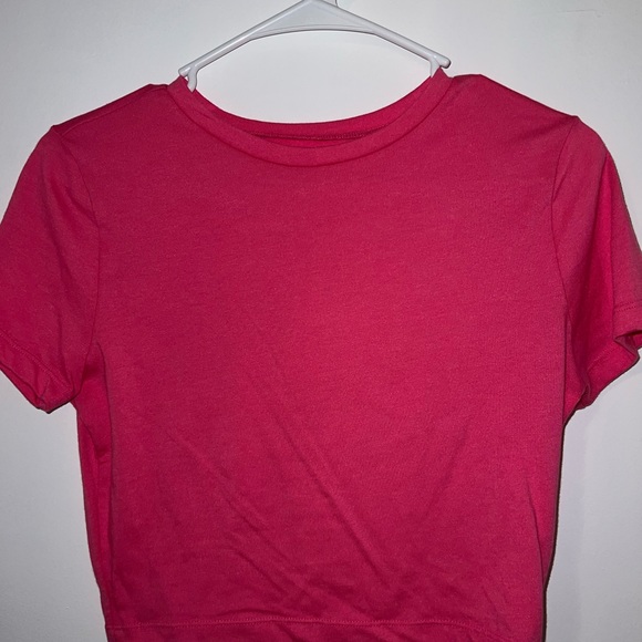 wild fable hot pink short sleeve crop top shirt - Picture 2 of 4
